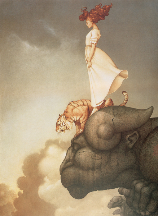 michael_parkes_sky_meditation、Michael Parkes、Illustrations、fantasy、童话、realism、浪漫与忧伤