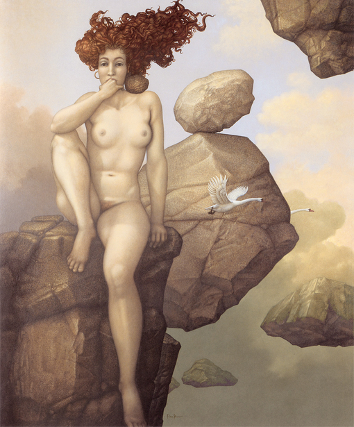 michael_parkes_lady_of_the_rocks、Michael Parkes、Illustrations、fantasy、童话、realism、浪漫与忧伤
