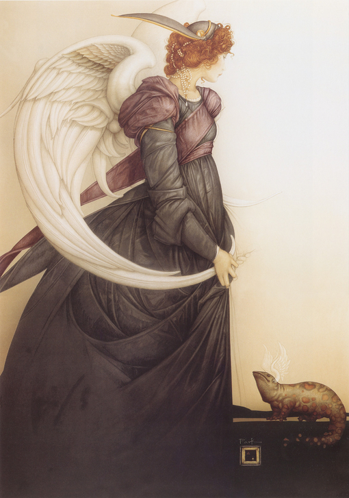 michael_parkes_golden_salamander、Michael Parkes、Illustrations、fantasy、童话、realism、浪漫与忧伤