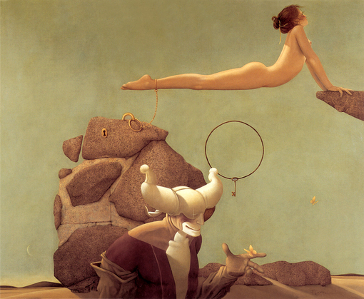 michael_parkes_the_captive_princess、Michael Parkes、Illustrations、fantasy、童话、realism、浪漫与忧伤