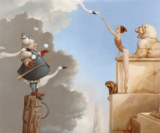 michael_parkes_dress_rehearsal、Michael Parkes、Illustrations、fantasy、童话、realism、浪漫与忧伤