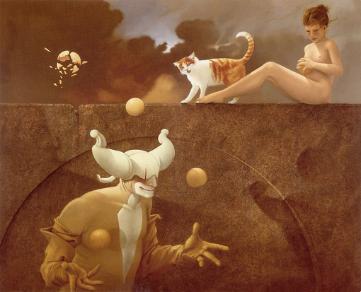 michael_parkes_the_juggler、Michael Parkes、Illustrations、fantasy、童话、realism、浪漫与忧伤