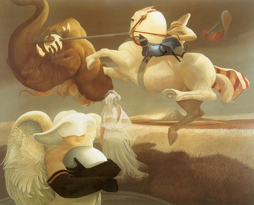 michael_parkes_st_george_and_the_dragon、Michael Parkes、Illustrations、fantasy、童话、realism、浪漫与忧伤