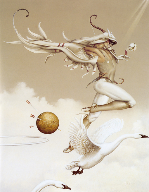 michael_parkes_sky_circus_section、Michael Parkes、Illustrations、fantasy、童话、realism、浪漫与忧伤