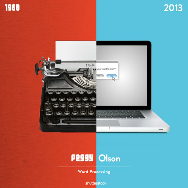 把1960年和2013年期间相关东西来对比,创造出这几张海 