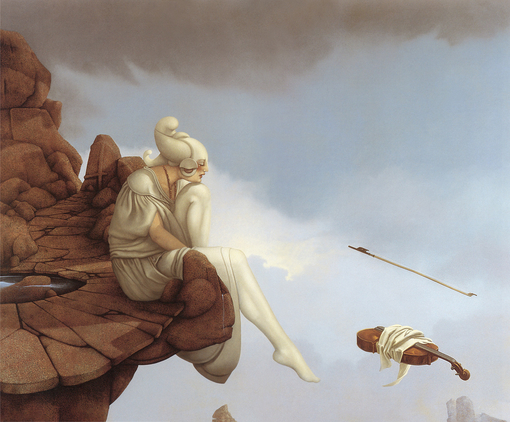 michael_parkes_death_of_paganini、Michael Parkes、Illustrations、fantasy、童话、realism、浪漫与忧伤