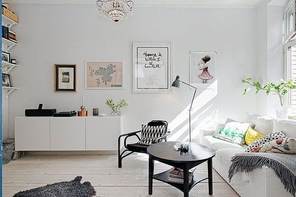 斯德哥尔摩52平米复古风格纯白公寓