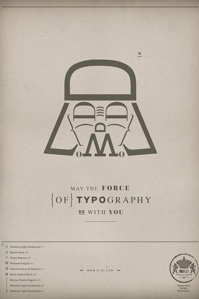 H-57 Creative Station: The Force of Typography, Yoda - H-57 Creative Sation广告之“尤达大师篇”：“愿字体之原力与你同在”