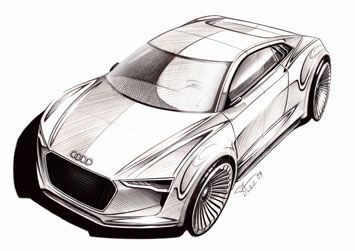 Audi e tron Detroit Concept Sketch