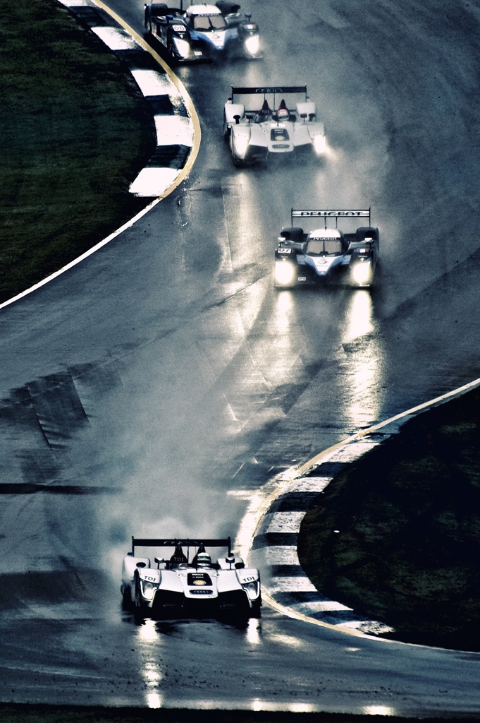 Audi vs. Peugeot - through the esses at Road Atlanta's Petit Le Mans