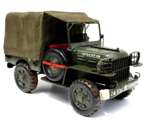 Handmade Antique Tin Model Car-World War Two Dodge WC51