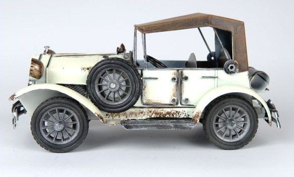 Handmade Antique Model Kit Car-Rolls Royce 1912 Silver