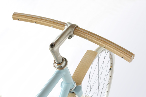 Curved wood handlebar