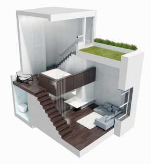 曼哈顿MicroLoft公寓室内设计