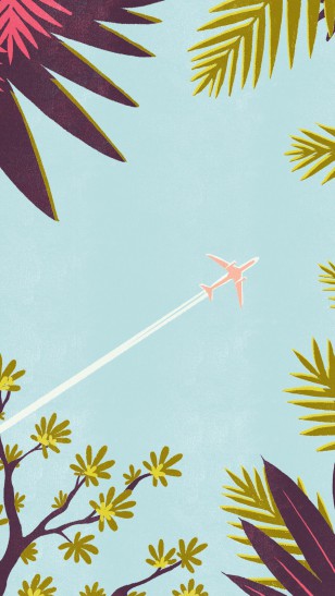 Air France - 法国航空公司广告：夏日假期插画：Tom Haugomat