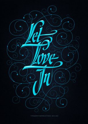 ＂Let Love In＂图案字体