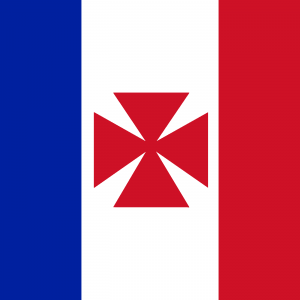 法国殖民地旗帜《法国瓦利斯和富图纳保护区（Uvea）的旗帜（1860-1886）》