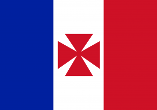 法国殖民地旗帜《法国瓦利斯和富图纳保护区（Uvea）的旗帜（1860-1886）》