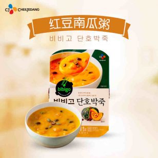 韩国希杰bibigo早餐方便速食粥即食盒装南瓜红豆粥280g