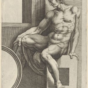 西斯廷教堂 米开朗基罗的“最后审判”壁画之后，一个裸体的男人（伊格努多）面朝左坐着，手里拿着一块织物。