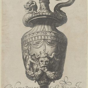 盘子3:带有萨提尔面具和花环的花瓶，来自古董花瓶(Vasa a Polydoro Caravagino)