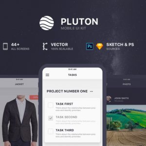 PLUTON app ui kit .sketch & psd素材下载