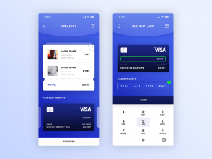 金融app 支付页面、添加新卡页面 .psd素材下载