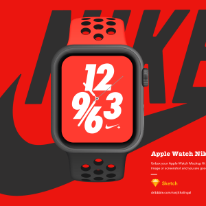 Apple Watch样机 Nike+ sketch 素材下载