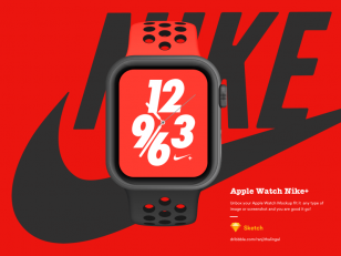 Apple Watch样机 Nike+ sketch 素材下载
