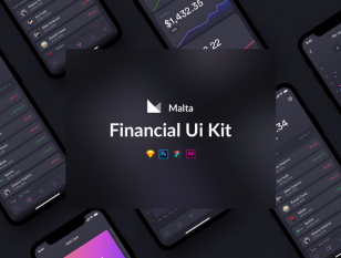 Malta 金融app ui kit.sketch.xd.psd.fig素材下载