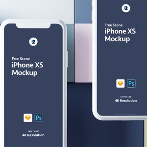 iPhone XS Scene Mockup 2 .sketch .psd素材