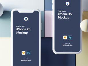 iPhone XS Scene Mockup 2 .sketch .psd素材