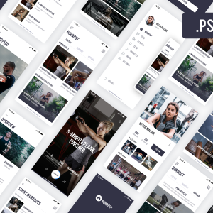 健身app ui .psd素材下载