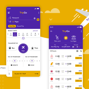 机票预订app ui .psd素材下载