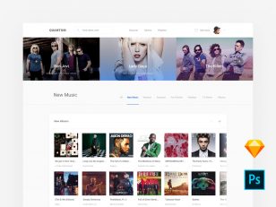 音乐网站首页模板 .sketch & .psd素材下载