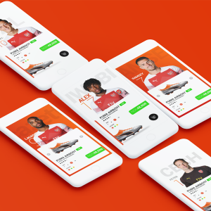 Arsenal Store App ui & mockup .psd素材下载