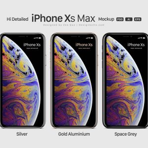 Apple iPhone Xs, Xs Max & Xr mockup .psd .ai .eps下载