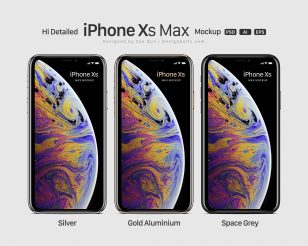 Apple iPhone Xs, Xs Max & Xr mockup .psd .ai .eps下载