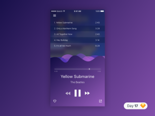 Music Player UI .sketch素材下载