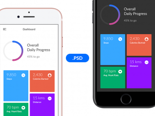 健身app dashboard（数据盘）界面psd下载
