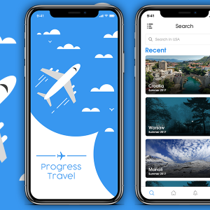 Progress Travel 旅行app ui .psd下载