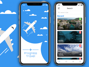 Progress Travel 旅行app ui .psd下载