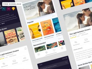 书籍app ui .sketch、psd & .xd下载