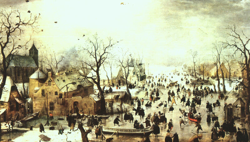 .荷兰《A Scene on the Ice near a Town 1》亨利克·阿维坎普Hendrick Avercamp