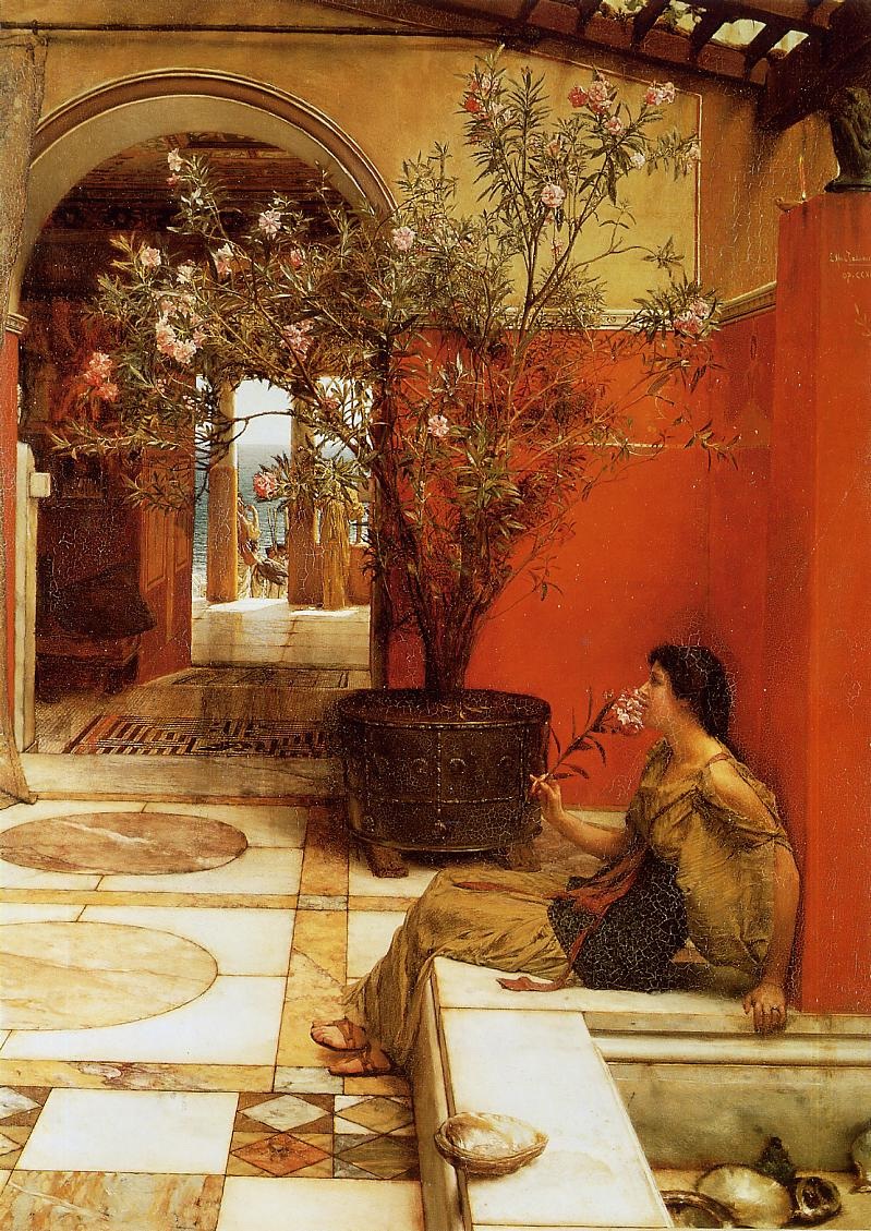.英国《An Oleander》阿尔玛·塔德玛 Lawrence Alma-Tadema