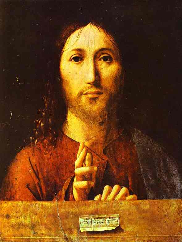 .意大利《Christ Blessing》安托内洛 Antonello da Messina