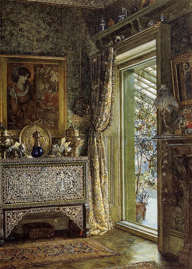 英国《Drawing Room, Holland Park》阿尔玛·塔德玛 Lawrence Alma-Tadema