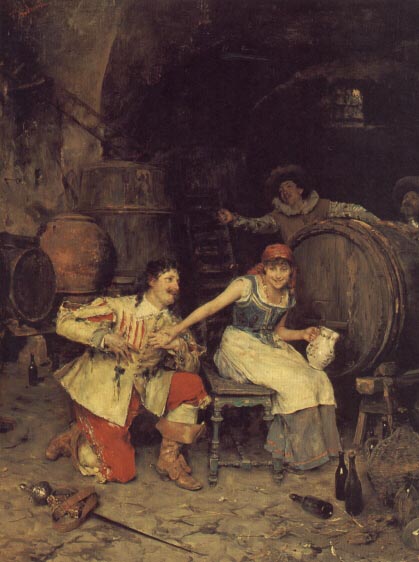 .意大利《Flirtation in the Wine Cellar》Federico Andreotti