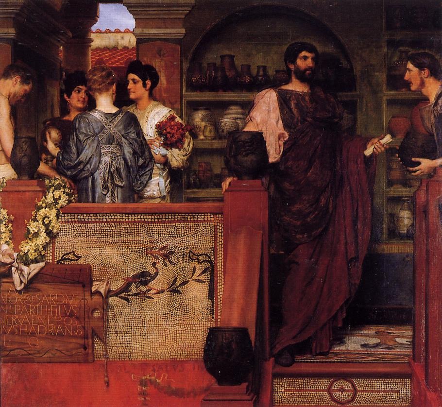 .英国《Hadrian Visiting a Romano-British Pottery》阿尔玛·塔德玛 Lawrence Alma-Tadema