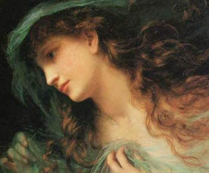 .英国《Head of a Nymph》苏菲·冈恩布里·安德森 Sophie Gengembre Anderson